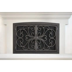 Classic Arched Fireplace Door - Wrought Iron -Fireplace Shop classic 1 arch web3 09857.1581969226