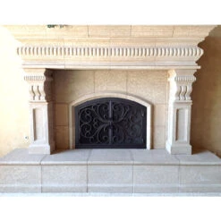 Classic Arched Fireplace Door - Wrought Iron