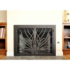 Coral Rectangular Fireplace Door - Wrought Iron -Fireplace Shop coral 15 rectangular fireplace door web5 49317.1574815872