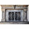 Courtyard Rectangular Fireplace Door- Wrought Iron