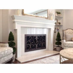 Del Mar Rectangular Fireplace Door - Wrought Iron -Fireplace Shop del mar 12 fireplace door ams 34680.1575310733
