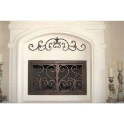 Del Mar Rectangular Fireplace Door - Wrought Iron -Fireplace Shop del mar 12 rectangular fireplace door web7 84699.1575310733