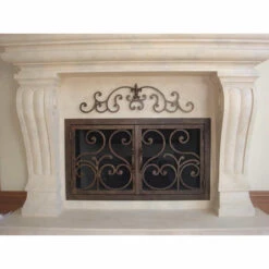 Del Mar Rectangular Fireplace Door - Wrought Iron -Fireplace Shop del mar 12 web8 46252.1575310733