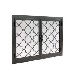 Encinitas Rectangular Fireplace Door - Wrought Iron -Fireplace Shop encinitas 21 rectangular fireplace door web1 30387.1574882393