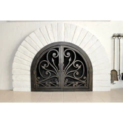Faraday Arched Fireplace Door - Wrought Iron -Fireplace Shop faraday 7 arch web2 00042.1581972323