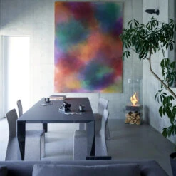 Ghost Ethanol Free Standing Fireplace - EcoSmart -Fireplace Shop ghost designer fireplace private residence dining.jpg 29436.1656425595