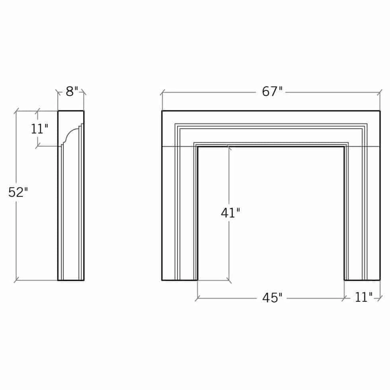 The Giada - Concrete Fireplace Surround 2 The Giada - Concrete Fireplace Surround - Image 2