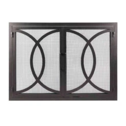 Half Moon Bay Rectangular Fireplace Door - Wrought Iron
