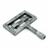 Square Knit Fireplace Key - Brushed Pewter