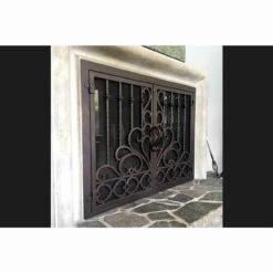 Lannister Rectangular Fireplace Door - Wrought Iron -Fireplace Shop lannister 42 fireplace door web4 59785.1574814976
