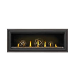 Vector 50" Single-Sided Linear Gas Fireplace - Napoleon -Fireplace Shop lv50 wrought iron globes black trim premium safety barrier web 67143.1638277151
