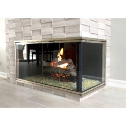 Malibu Rectangular L-Shape Fireplace Door - Aluminum