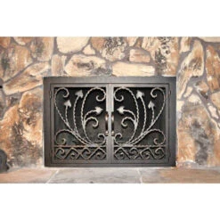 Montclair Rectangular Fireplace Door - Wrought Iron -Fireplace Shop montclair 13 rectangular fireplace door web1 80639.1581641483