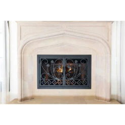 Montclair Rectangular Fireplace Door - Wrought Iron