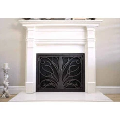 Napa Rectangular Fireplace Door - Wrought Iron