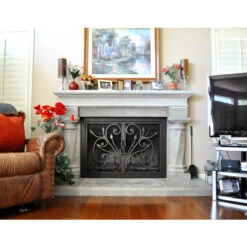 Orchid Rectangular Fireplace Door - Wrought Iron -Fireplace Shop orchid 4 02 web 65999.1581625463