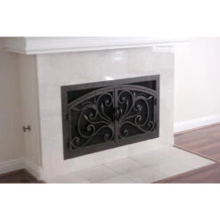 Orchid Rectangular Inside Arch Fireplace Door - Wrought Iron -Fireplace Shop orchid 4 arch rec web4 16567.1657651292