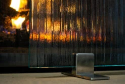 Berman Esto Freestanding Glass Fireplace Screen | AMS Fireplace