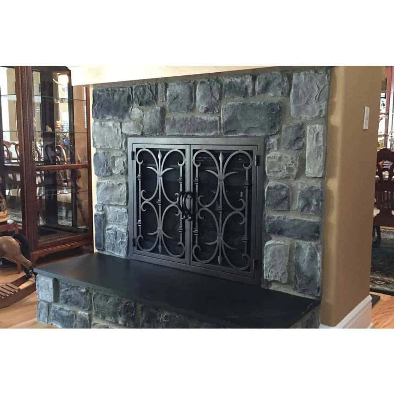 Rancho Santa Fe Rectangular Fireplace Door - Wrought Iron 1 Rancho Santa Fe Rectangular Fireplace Door - Wrought Iron