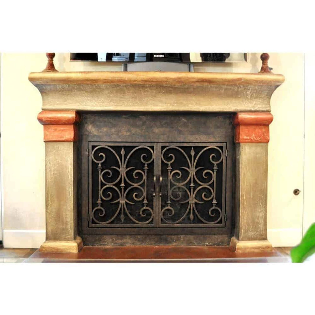 Rancho Santa Fe Rectangular Fireplace Door - Wrought Iron 5 Rancho Santa Fe Rectangular Fireplace Door - Wrought Iron - Image 5