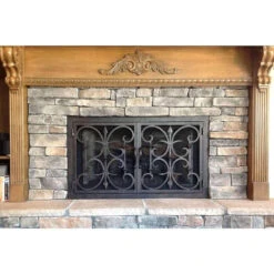 Rancho Santa Fe Rectangular Fireplace Door - Wrought Iron 20 Rancho Santa Fe Rectangular Fireplace Door - Wrought Iron -Fireplace Shop rancho santa fe 9 rectangular fireplace door web7 26163.1581639697