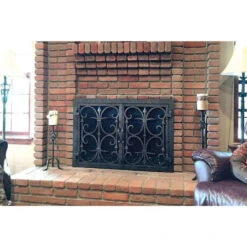 Rancho Santa Fe Rectangular Fireplace Door - Wrought Iron 21 Rancho Santa Fe Rectangular Fireplace Door - Wrought Iron -Fireplace Shop rancho santa fe 9 rectangular fireplace door web8 75327.1581639697