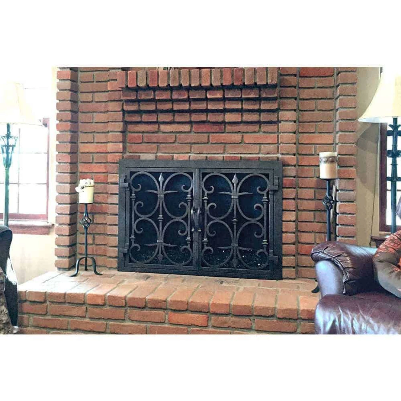 Rancho Santa Fe Rectangular Fireplace Door - Wrought Iron 10 Rancho Santa Fe Rectangular Fireplace Door - Wrought Iron - Image 10