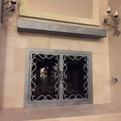 Reef Rectangular Fireplace Door - Wrought Iron -Fireplace Shop reef 35 fireplace door web4 45172.1574814575