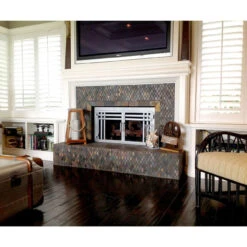 Santa Cruz Rectangular Fireplace Door - Wrought Iron