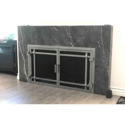 Santa Monica Rectangular Fireplace Door - Wrought Iron -Fireplace Shop santa monica 19 rectangular fireplace doors web3 12761.1574881362