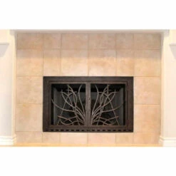 Saratoga Rectangular Fireplace Door - Wrought Iron -Fireplace Shop saratoga 16 rectangular fireplace door web3 40330.1574812996