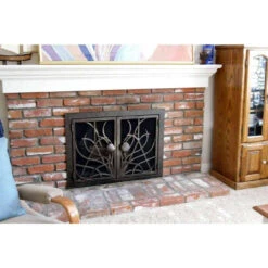 Saratoga Rectangular Fireplace Door - Wrought Iron -Fireplace Shop saratoga 16 rectangular fireplace door web5 28323.1574812996