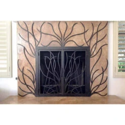 Saratoga Rectangular Fireplace Door - Wrought Iron -Fireplace Shop saratoga 16 rectangular fireplace door web6 29580.1574812996