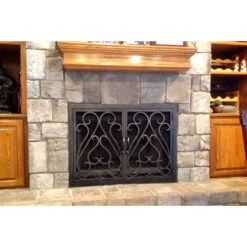 Sequoia Rectangular Fireplace Door - Wrought Iron -Fireplace Shop sequoia 3 05 web 57338.1581970435
