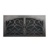 Sequoia Rectangular Inside Arched Fireplace Door - Wrought Iron