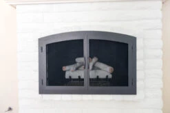 Sky Arched Fireplace Door - Wrought Iron