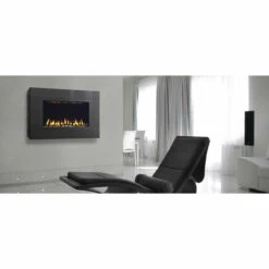 TWENTY6 - Solas Wall Mounted Direct Vent Linear Fireplace -Fireplace Shop solas twenty6 fireplace satin black surround web 38513.1567100051