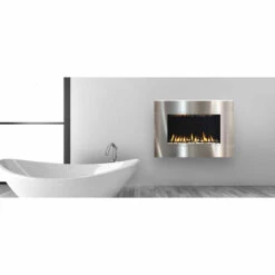 TWENTY6 - Solas Wall Mounted Direct Vent Linear Fireplace -Fireplace Shop solas twenty6 wall mount fireplace stainless steel web 79685.1567100051