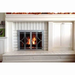 Stella Rectangular Fireplace Door - Wrought Iron -Fireplace Shop stella 17 fireplace door web1 63979.1575308167