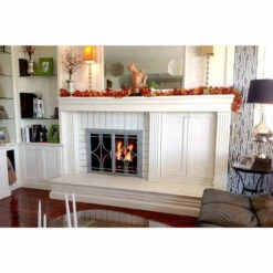 Stella Rectangular Fireplace Door - Wrought Iron -Fireplace Shop stella 17 fireplace door web2 34753.1575308167