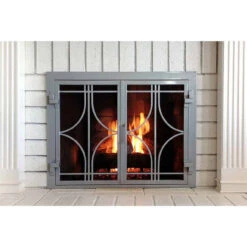 Stella Rectangular Fireplace Door - Wrought Iron