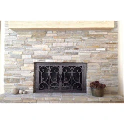 Triton Rectangular Fireplace Door - Wrought Iron -Fireplace Shop triton 8 rectangular fireplace door web4 31382.1574881649