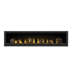 Vector 74" Single-Sided Linear Fireplace - Napoleon -Fireplace Shop vector lv74 wrought iron globes topaz glass embers premium safety barrier web 21528.1638280291