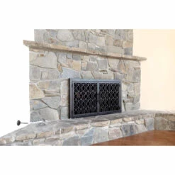 Wave Rectangular Fireplace Door - Wrought Iron -Fireplace Shop wave 20 rectangular door main web 12820.1574815196