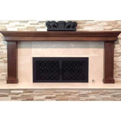 Wave Rectangular Fireplace Door - Wrought Iron -Fireplace Shop wave 20 rectangular fireplace doors web3 34932.1574815196