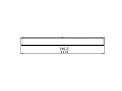 EcoSmart XL 1200 Ethanol Linear Burner 47" -Fireplace Shop xl1200 esf.1.b.xl12 front view technical drawing by ecosmart fire 16027 52990.1656429682